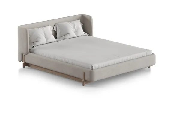 Кровать Basic спальное место 160*200 см (молочный, рогожка)