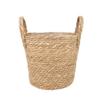 Кашпо плетеное "Сафари" с ручками, 2,5л внешний размер Д175 Ш175 В160, натуральный