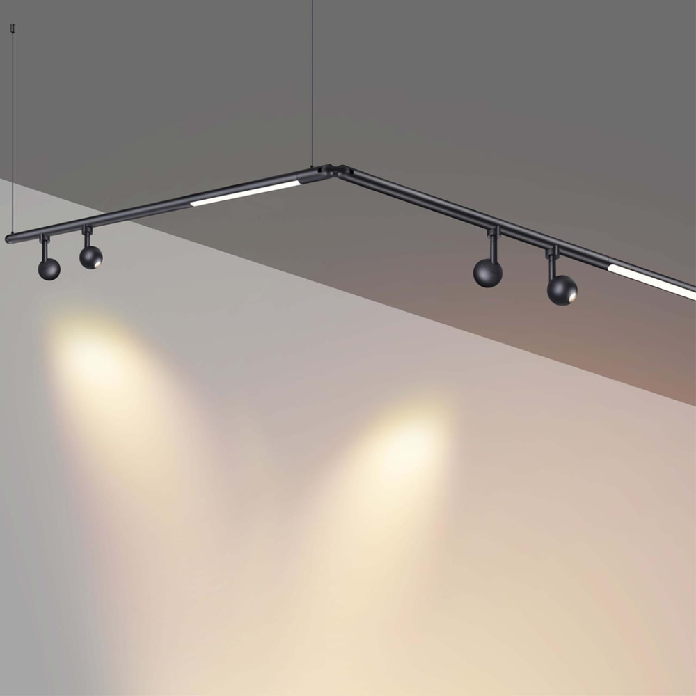 359376 KONST NT24 038 черный Светильник диммир. со сменой цв. температ. (управл. - пульт ДУ или прилож. Smart Life) IP20 LED 14W 48V 3000-6000К GLAT