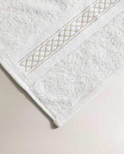 ZARA HOME БАННОЕ ПОЛОТЕНЦЕ С ВОЛНИСТОЙ КАЙМОЙ, ЗОЛОТОЙ