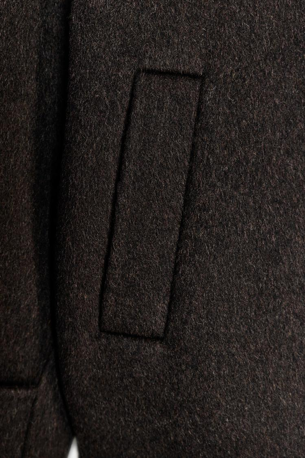 ZARA КОРОТКОЕ ПАЛЬТО ИЗ ШЕРСТИ, ТЕМНО-КОРИЧНЕВЫЙ