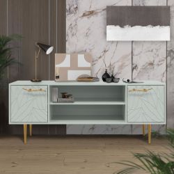 Тумба под ТВ Арт Колор leaves 155см Стайл Голд Серый дым
