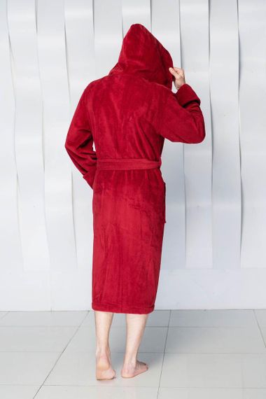Халат мужской STEVEN с капюшоном Красный "Polens"