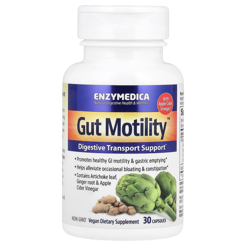Enzymedica, Gut Motility™, поддержка пищеварительной системы, 30 капсул