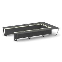 Steel Meet Стол переговорный П-образный KMK-PR.B.SP-15P Антрацит/Ваниль Глянец/Металл Антрацит 4800*