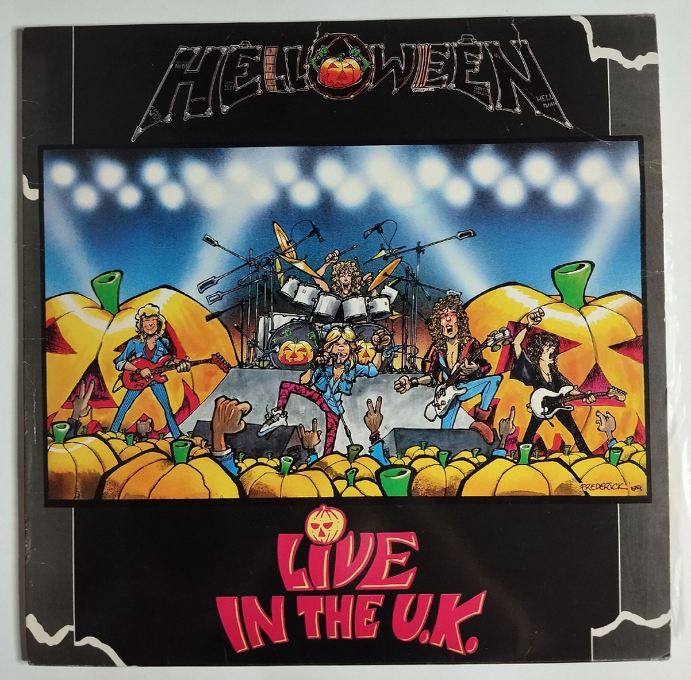 Винтажная виниловая пластинка LP Helloween Live In The U.K. (Spain 1989)