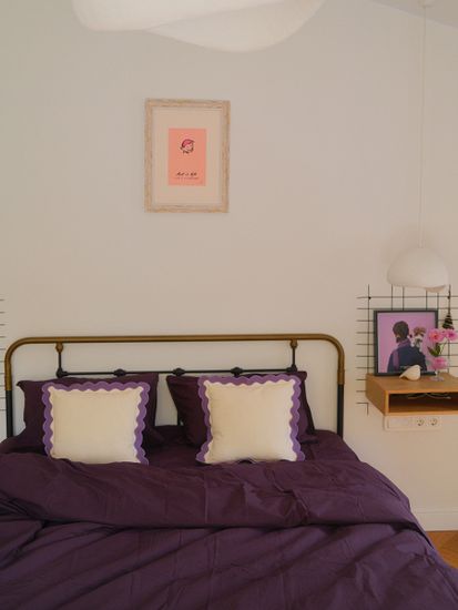 Чехол на подушку с контрастным кантом сиреневого цвета из коллекции trendy ruffles, 40х40 см