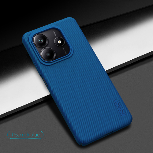 Тонкий жесткий чехол синего цвета (Peacock Blue) от Nillkin для Xiaomi Redmi Note 14 5G (версия Глобал), серия Super Frosted Shield