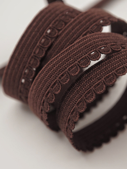 Бельевая резинка горький шоколад ажурная ширина 9 мм с учетом фестона