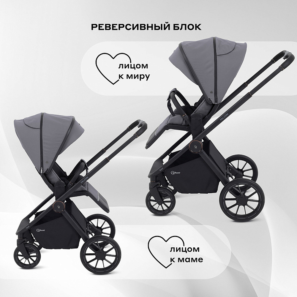 Детская коляска Rant Falcon Neo 3 в 1 с автокреслом Cruise Black Sage