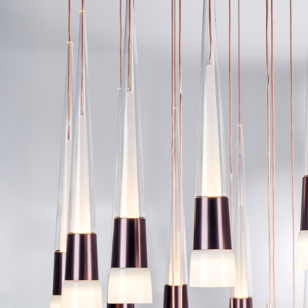 757361 Люстра CONE LED 180W 9000LM КОФЕЙНЫЙ/БЕЛЫЙ/ПРОЗРАЧНЫЙ 3000K