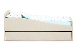 Детская мягкая кровать с ящиком Бельмарко Letmo карамель рогожка