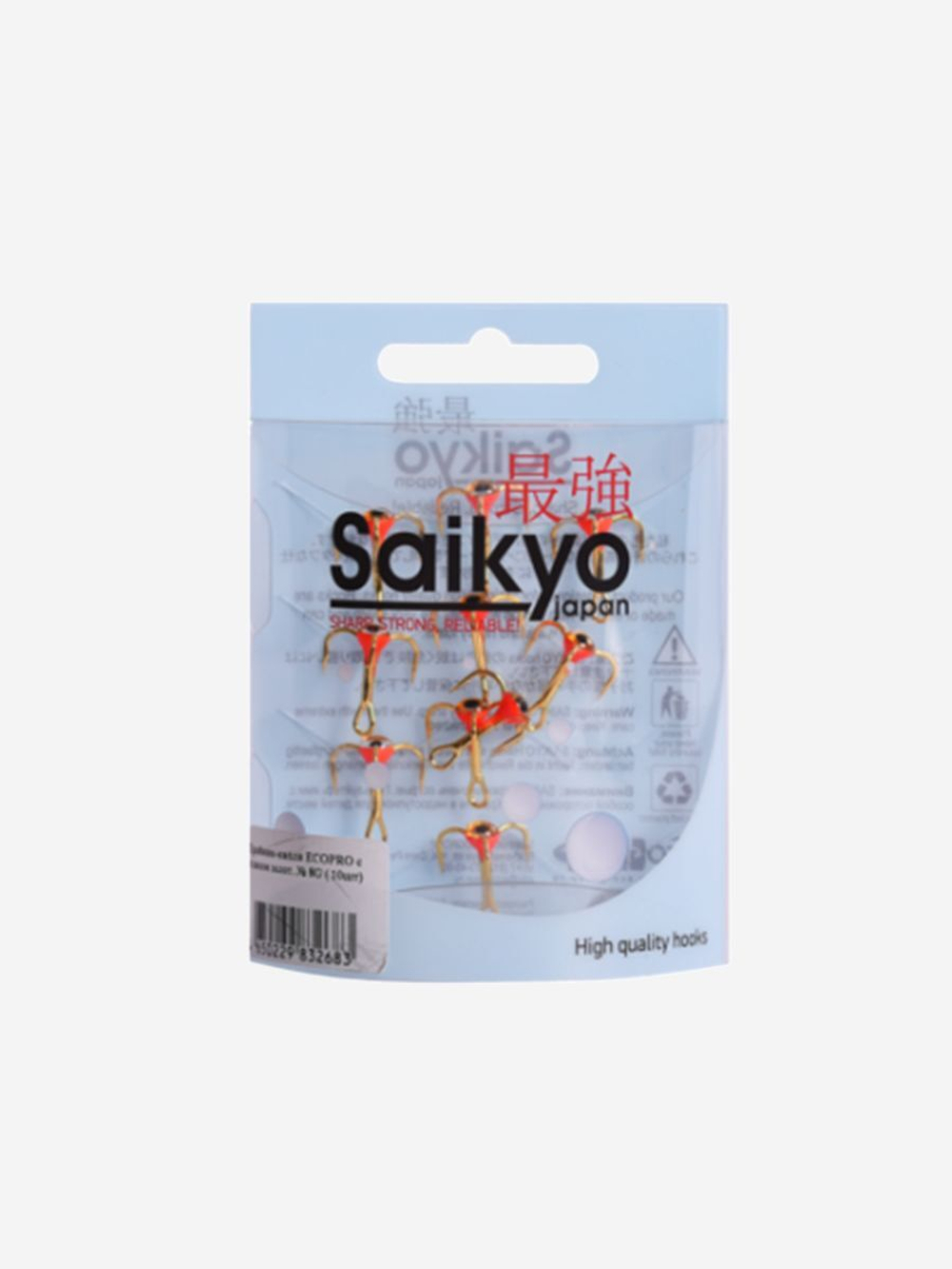 Тройник-капля ECOPRO с глазом золотой № 8G (в упаковке 10шт)