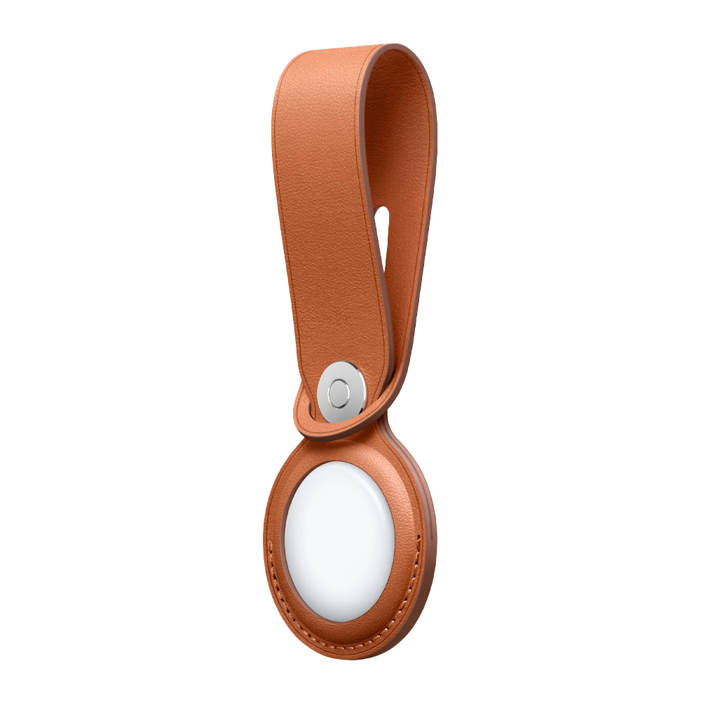 Кожаный брелок-подвеска Apple Leather Loop для AirTag, Saddle Brown (Золотисто-коричневый)