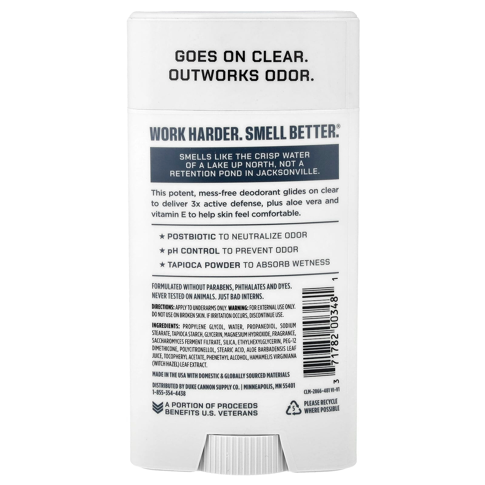 Duke Cannon Supply Co., Air Defense™, активный дезодорант, без алюминия, для полночного купания, 85 г (3 унции)