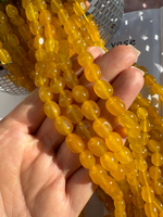 Нить бусин из тонированного кварца 7-8мм (галтовка)