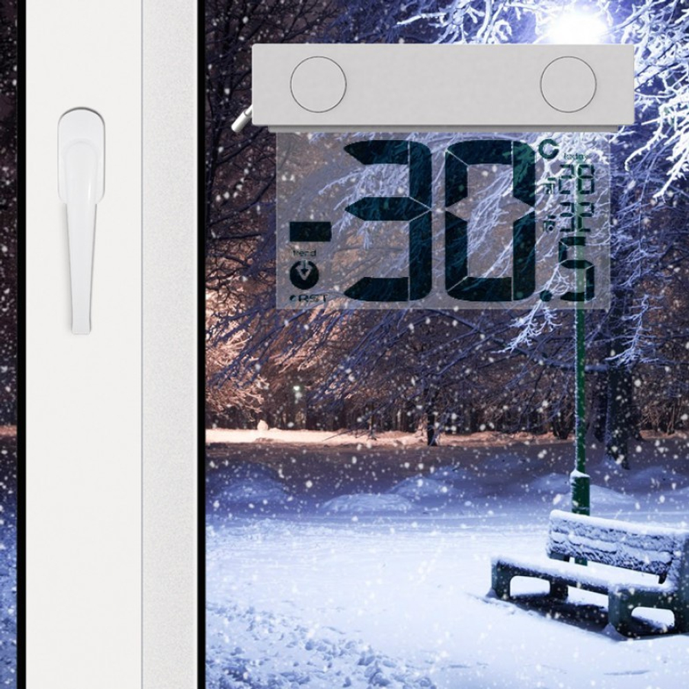 Цифровой оконный термометр RST на липучке с солнечной батареей (RST01377)