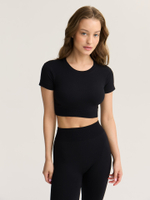 Бесшовный кроп топ с коротким рукавом