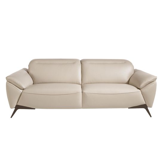 Диван 3-х местный 6132/KF072-3P-M5652 обитый кожей серо-бежевого цвета