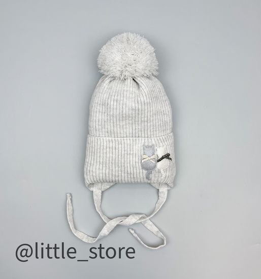 Шапка зимняя "Котики" Св серая