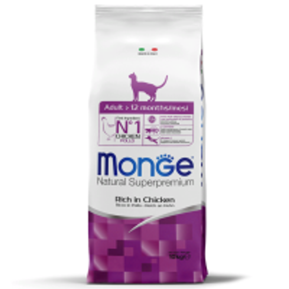 MONGE DRY FOOD Сухой корм для взрослых кошек, 10 кг..