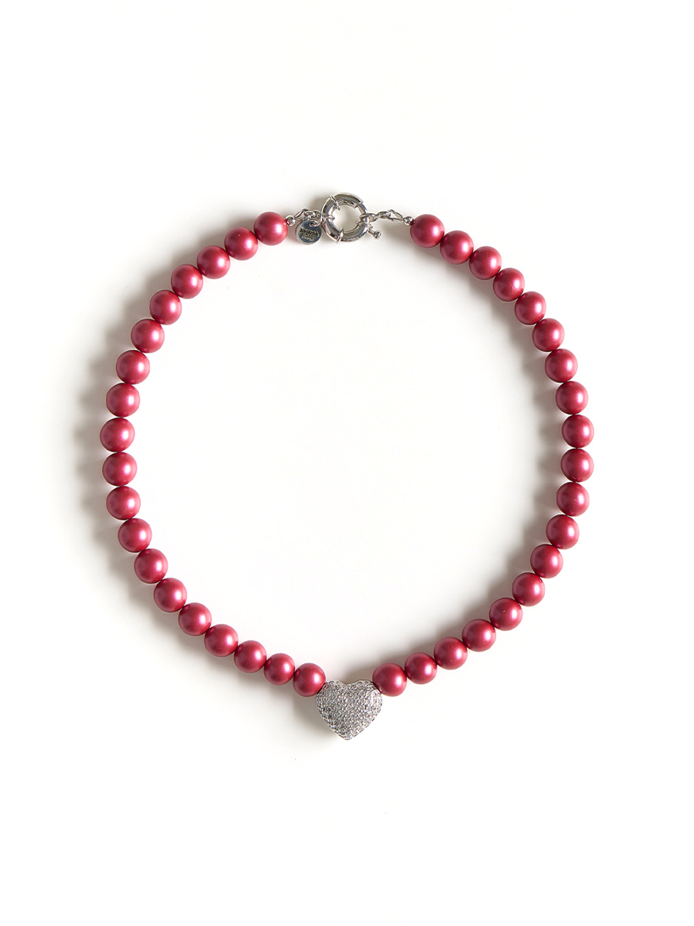 Колье "Autumn Heart Red" Silver