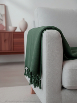 Плед-покрывало из хлопка Sidney, цвет Зеленый