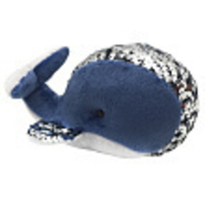 Мягкая игрушка "Кит с пайетками", Серый