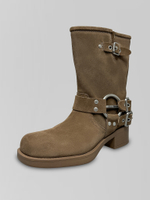 Ботинки FE31-6 замшевые с ремешками