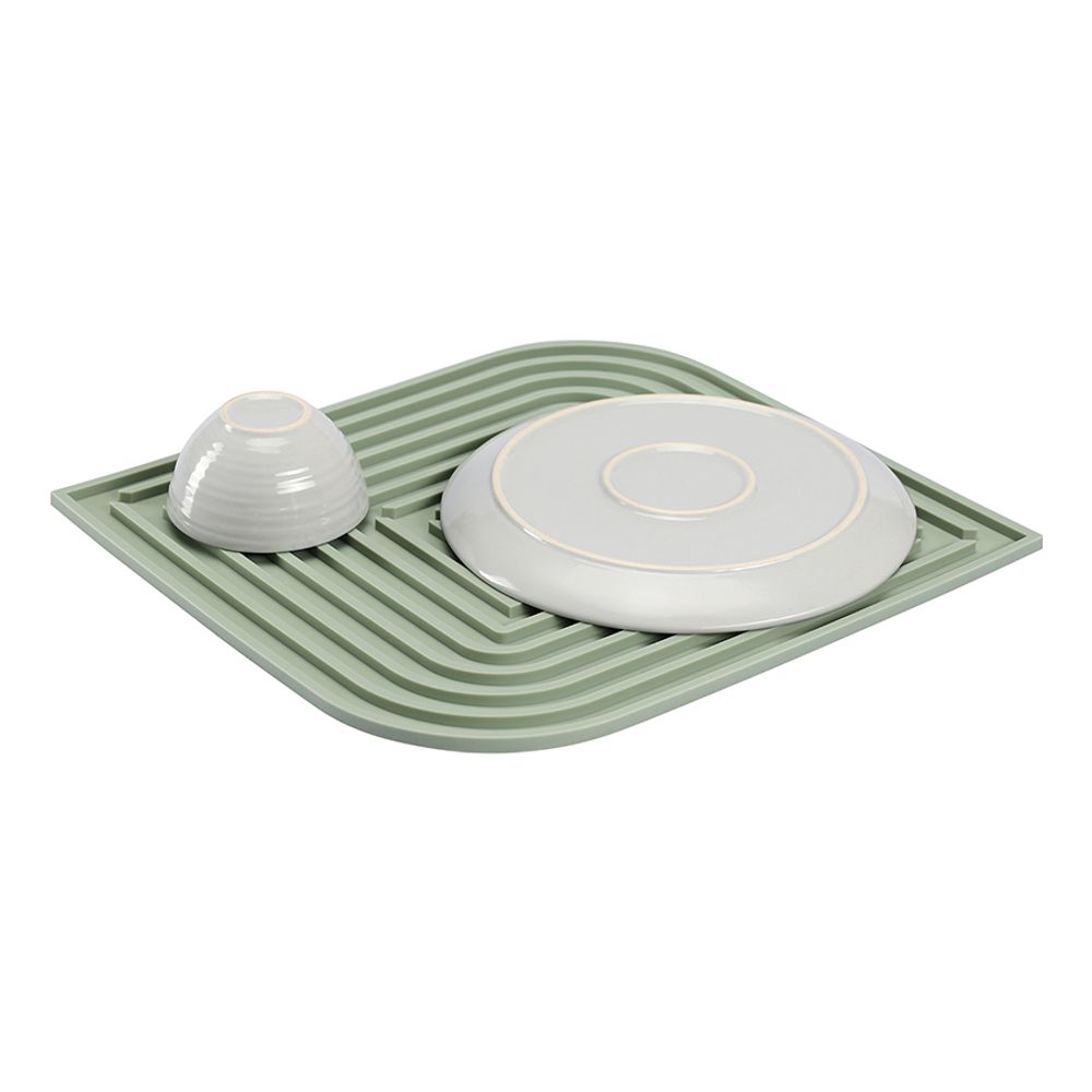 Коврик для сушки посуды Dry Flex, 34,5х31,5 см, шалфей