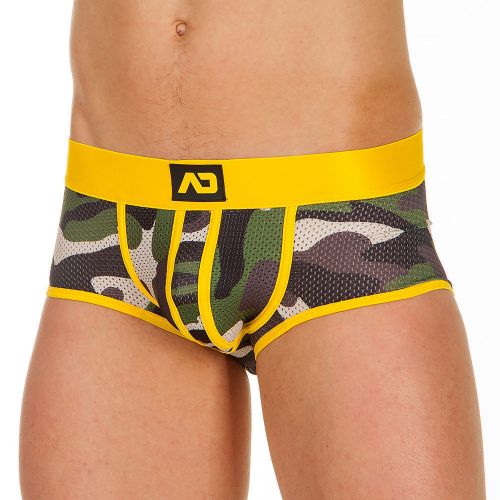 Трусы мужские джоки камуфляжные с желтой резинкой ADDICTED