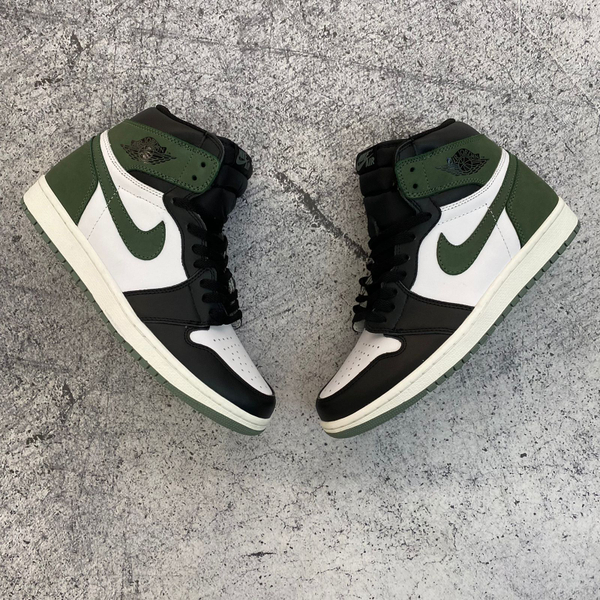 Кроссовки Nike Air Jordan 1 High white/black/green LUX