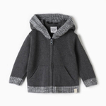 Джемпер вязаный на молнии для мальчиков р. 74-80 см, графит 9718937 (Крошка Я)