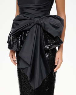 Топ корсетного типа из пайеток и тафты