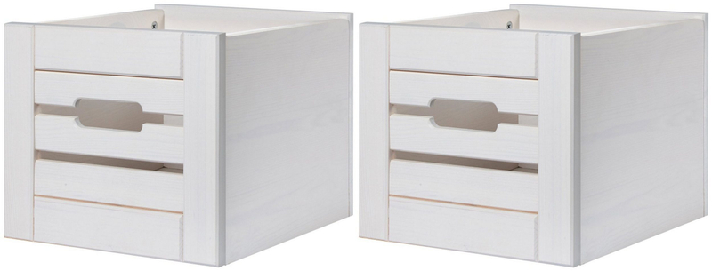 Ящик для хранения, 26х30х20, Венеция, деревянный, книг, для ванной, массив сосны, 2 шт., белый, Dipriz