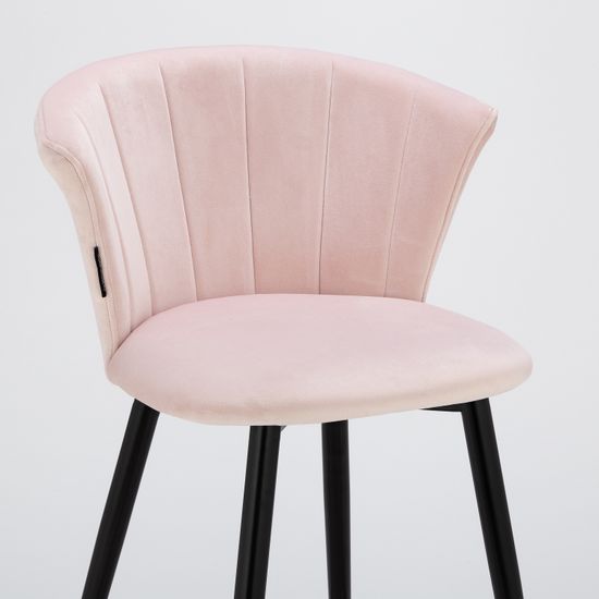 Барный стул Marlon розовый велюр