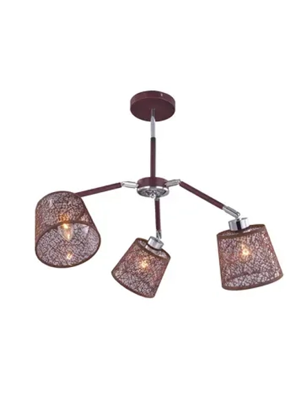 Люстра потолочная BRUNI E27*3*40W коричневый,хром