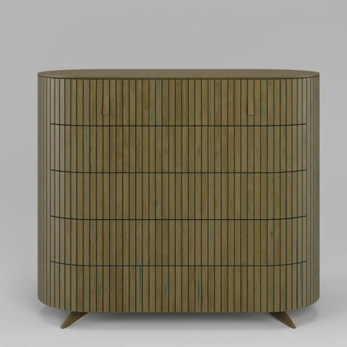 Комод 5 ящиков Эклипс (натуральный дуб с патиной), 126x107x54 см