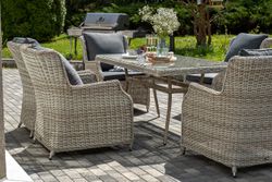 "Неаполь" обеденная группа плетеная из искусственного ротанга, цвет бежевый