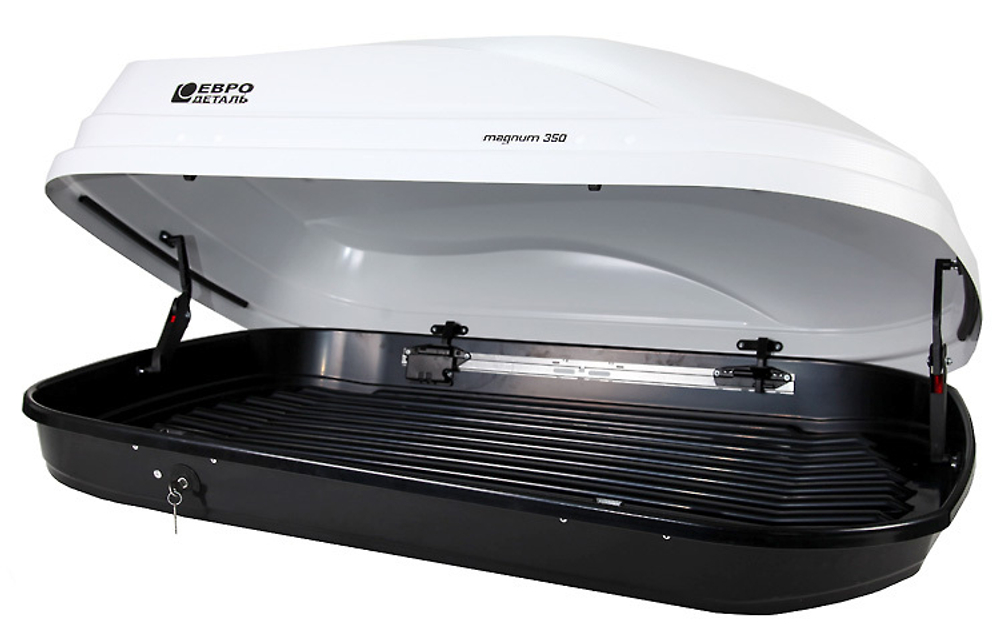 Автомобильный бокс Евродеталь Магнум 350 (белый карбон) 140х90х42 см быстросъем