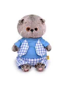 Мягкая игрушка Басик BABY в голубом костюмчике 20 см
