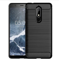 Чехол на Nokia 5.1 цвет Black (черный), серия Carbon от Caseport