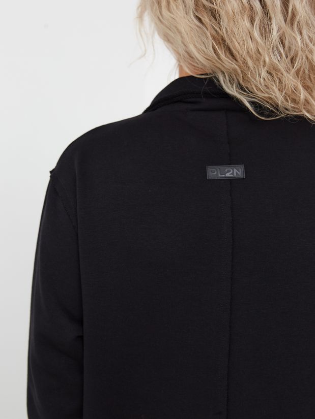 Жакет строчки трикотажный, черный