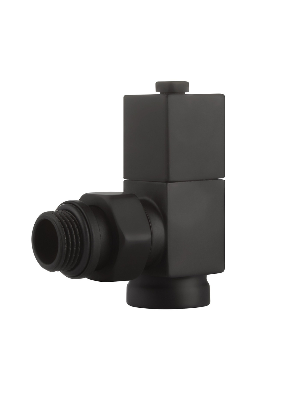 Набор дизайн-вентилей Royal Thermo CUBE, угловой (черный) 1/2"