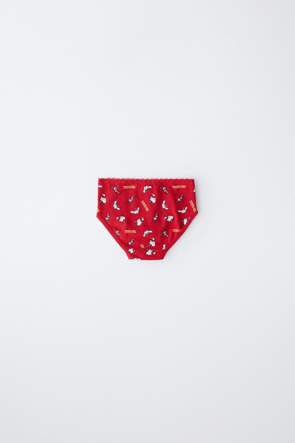 ZARA АБОР ИЗ ТРЕХ ТРУСОВ HELLO KITTY © SANRIO, ЭКРЮ/КРАСНЫЙ
