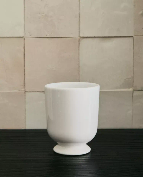 ZARA HOME КЕРАМИЧЕСКИЙ СТАКАН ДЛЯ ЗУБНЫХ ЩЕТОК, БЕЛЫЙ