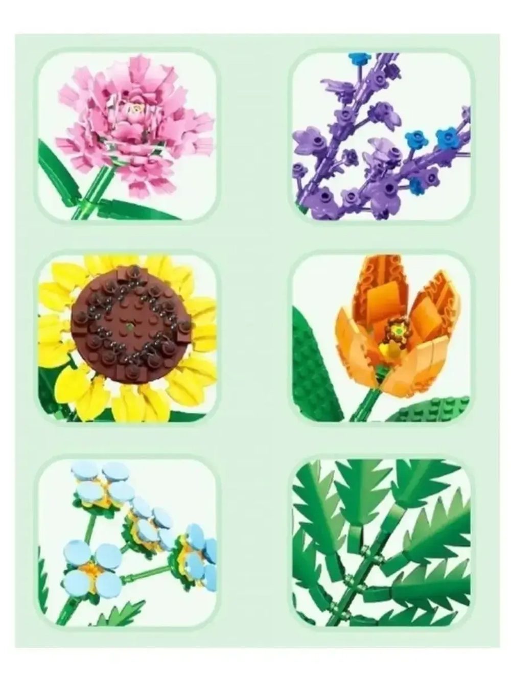 Конструктор Flowers Букет цветов 499 деталей T1044, подарок