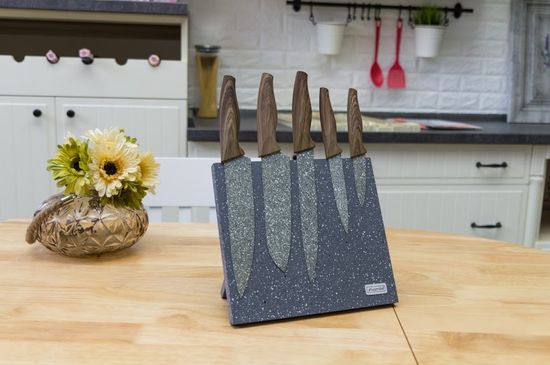 Набор кухонных ножей 6 предметов Kamille КМ 5046 с магнитной подставкой