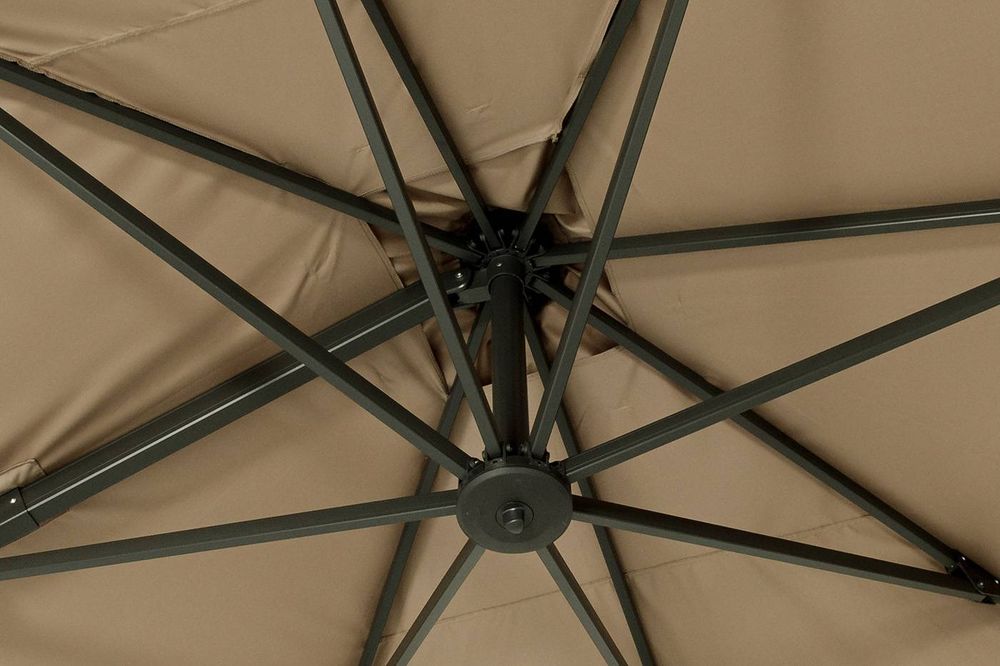 "Римини" зонт уличный 3х3м на боковой алюминиевой опоре, тент бежевый