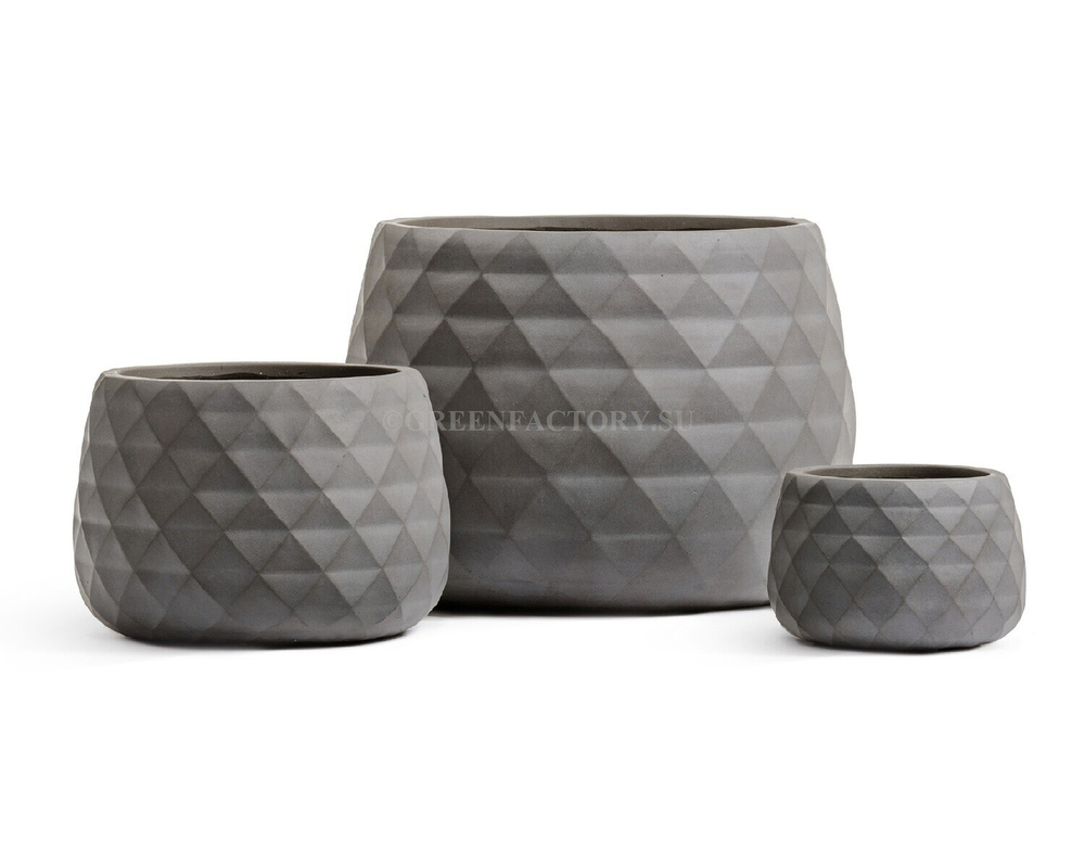 Кашпо TREEZ ERGO - серия Diamond - Низкая чаша - Мокко